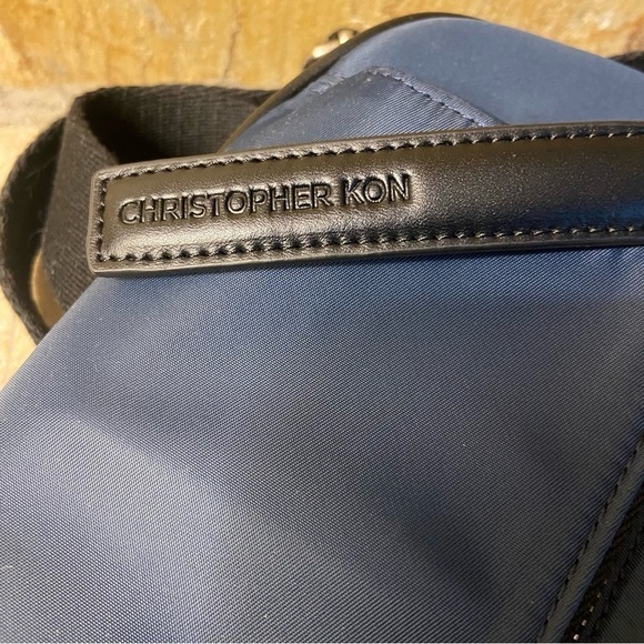 Christopher Kon crossbody ‘Fanny pack’ in rich navy blue shade with black detail - Picture 3 of 15